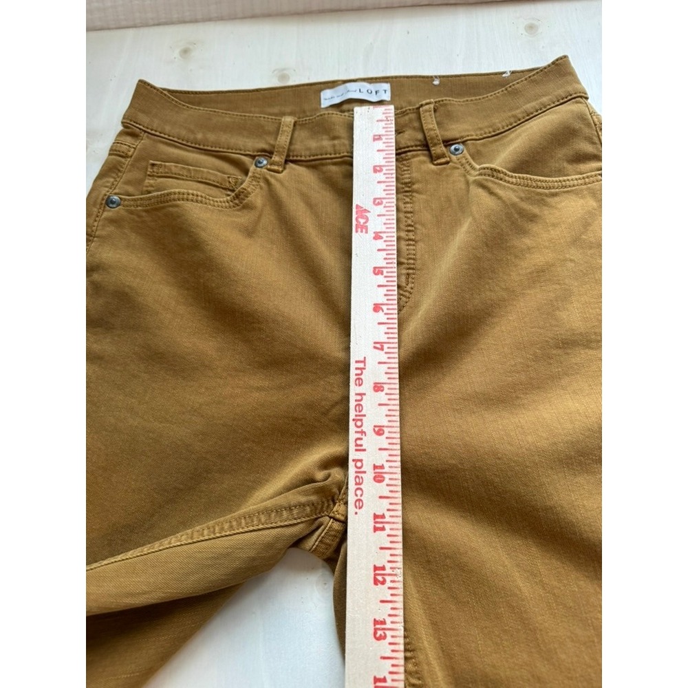 LOFT Mustard Yellow High Waist Skinny Crop Raw Hem Jeans 26 2 330NC1 - Picture 12 of 12